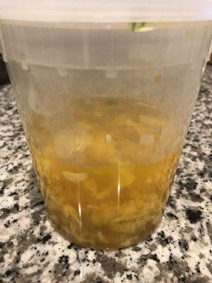 Egg drop soup with won ton - large (half eaten sorry!)