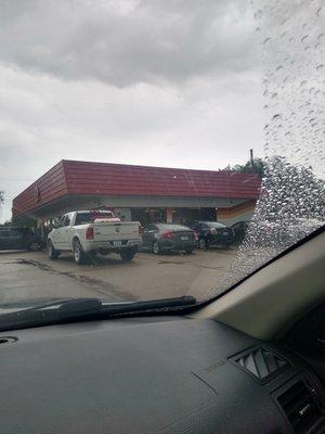 Where the white trucks are parked supposed to be handicap parking