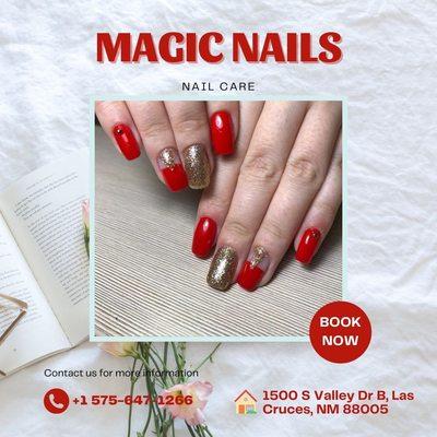 Make an appointment with us to enjoy it for yourself!  (575) - 647 1266  magicnails68055@gmail.com