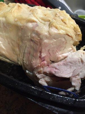 Undercooked rotisserie chicken, so gross!