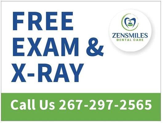 New Patient Special: Enjoy a free exam and x-ray!