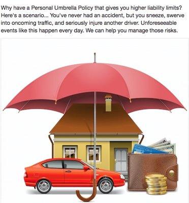 Liability Insurance adds extra protection for your home, auto and other assets.