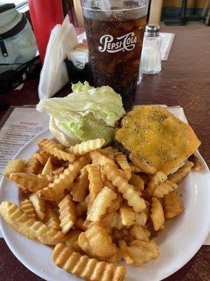 Cheeseburger and fries