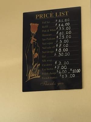 Price list