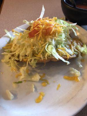 Bean chalupa (like a tostada). Excellent.