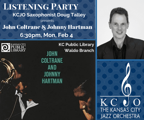 FREE Listening Party, Mon Feb 4, 6:30 pm, Waldo Branch KC Public Library