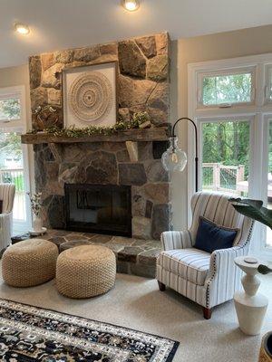 Cozy fireplace design!