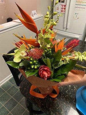 Stunning tropical arrangement