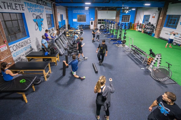 A great shot of the gym taken from our upstairs loft.