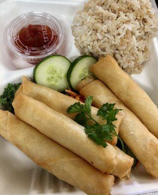 Shrimp lumpia meal