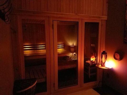 Our steam sauna is complimentary with any massage or facial