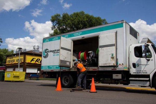 Water Jetting trucks so efficient and powerful that the State Fair uses us every year to water jet or hydro jet the sewers an...