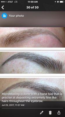 Microblading is where a hand tool is used to deposit very thin and natural strokes of hair.