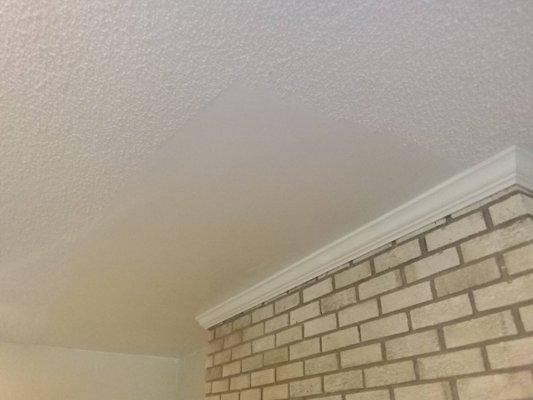 Repainted ceiling after repair