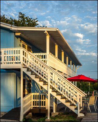 exterior of 4 plex with 2 bdrm poolside units