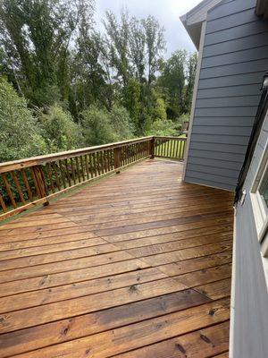 After photo of a deck we stained