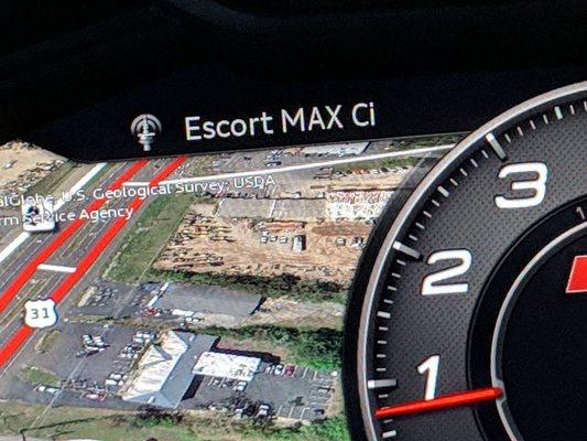 2019 Audi RS5 escort integration into the dash gauge cluster