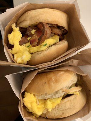 Delicious breakfast sandwiches $7.50 each