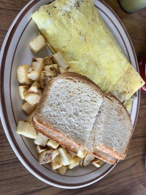 Wisconsin farmers omelette.  Packed full. Delicious.