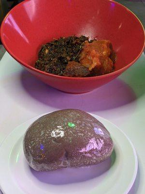 Gluten-free Amala and Efo Riro soup