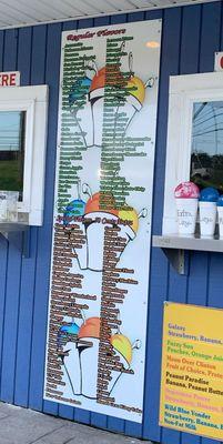 Snowcone menu