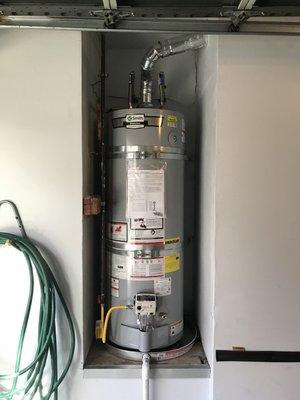 A.O. Smith natural gas tank water heater installation