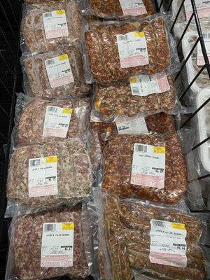 Frozen section - more sausages