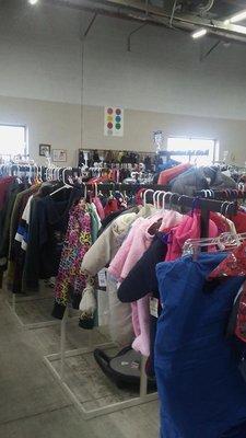 Smaller than a Goodwill but comparable in price.  Clothes were organized fairly well.