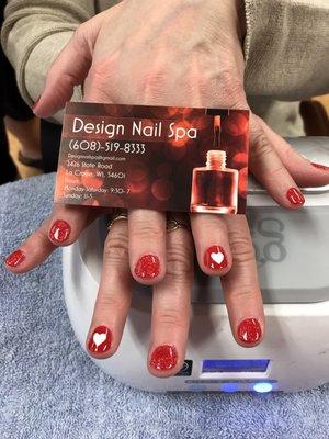 Gel nails valentines design