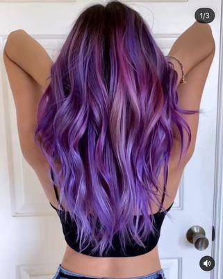 Balayage with Purple!