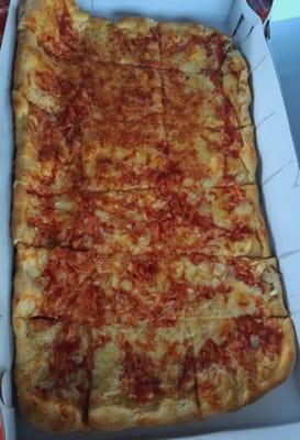 Party size pizza. Half with onions, half without.