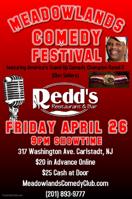 Tickets are available now visit the box office page at www.Meadowlandscomedyclub.com