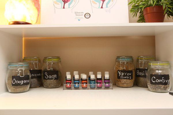 Herbs for the vaginal steam baths. I use Young Living essential oils.