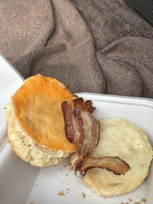 Bacon egg and cheese biscuit