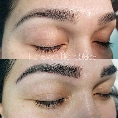 Microblade brows before & after