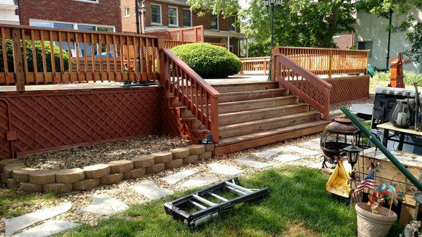 2800 sq ft deck 3 teired rebuilt and stained