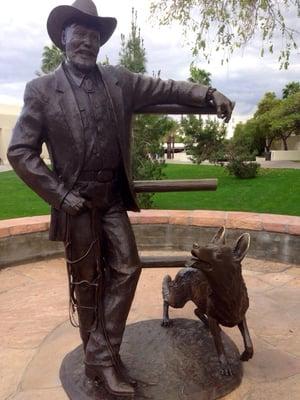 "Mayor Herbert Drinkwater and his dog Sadie" by Clyde Morgan