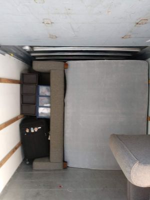 Packed tight and high to utilize all the space in the truck for your belongings.