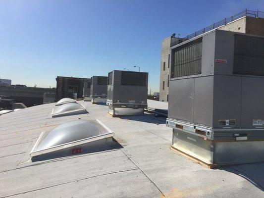 New systems installed before final torch down roofing.