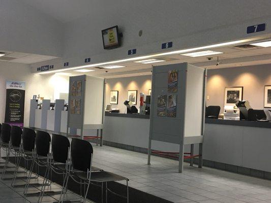 An empty DMV--a rare sight!