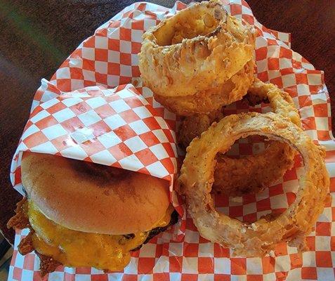 Cheese Burger and Onion Rings...