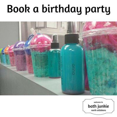 book a birthday party at bath junkie!  For more information visit: http://bathjunkienattlebo­ro.com/parties/kids-parties/