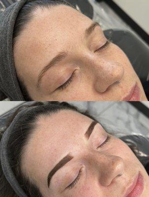 A great brow transformation! Enhances her natural brow