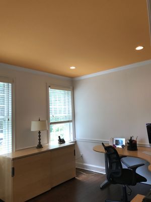 Completed office painting project. The client got creative and choose colors that'll bring more life to her office. Greenwich, CT.