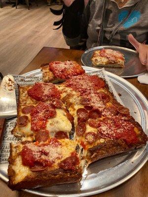 Pepperoni Detroit Style Pizza