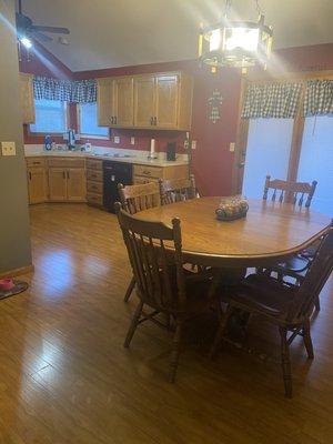 Uncluttered countertops and shiny floors