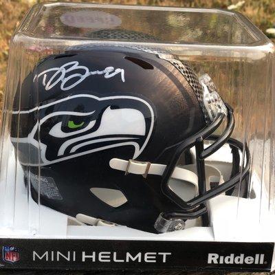 I won Seahawks Mini Helmet signed by Doug Baldwin in a raffle! Wooohooo!