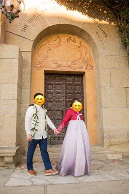 Groom in a Filipino Barong Tagalog (shirt) + Ombré hanbok from Kuak's Hanbok