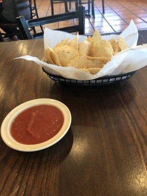 Complimentary chips and salsa