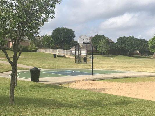 Partial basketball court